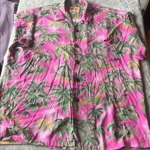 Paradise On A Hanger Pink Palm Tree Hawaiian Shirt XL